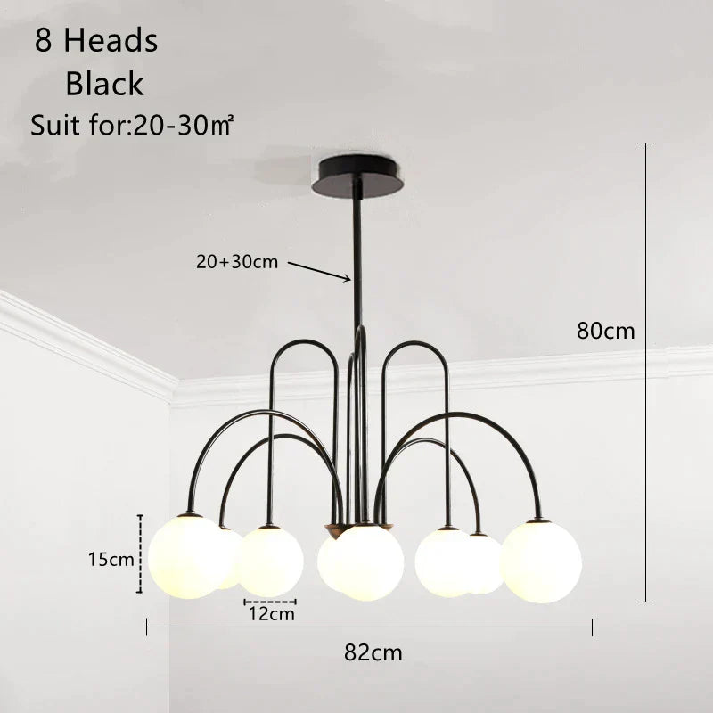 DecorBites™ LED Glass Ball Ceiling Chandelier for Home Decor Lighting