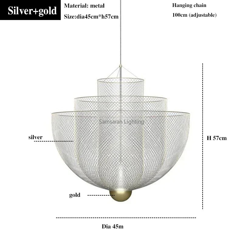 DecorBites™ Geometric Iron Chandelier | Nordic Loft Pendant Light Fixture