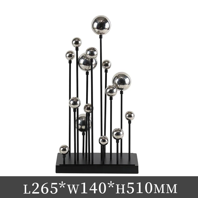DecorBites™ Geometric Golden Ball Ornaments - Abstract Metal Decorations