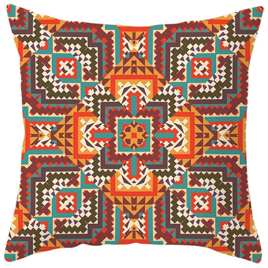 DecorBites™ Ethnic Bohemian Geometric Pillow Cover for Colorful Homestay Decor