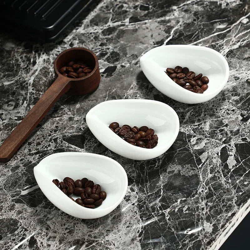 DecorBites™ Ceramic White Dose Trays & Tea Spoon Set