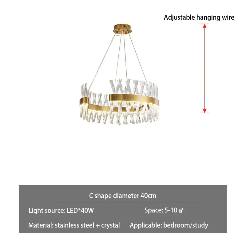 DecorBites™ Gold Metal S Shape LED Pendant Lamp for Luxury Living, Bedroom, and Hotel