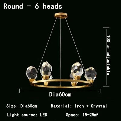 DecorBites™ Crystal Chandelier LED Pendant Lights for Modern Nordic Home Decor