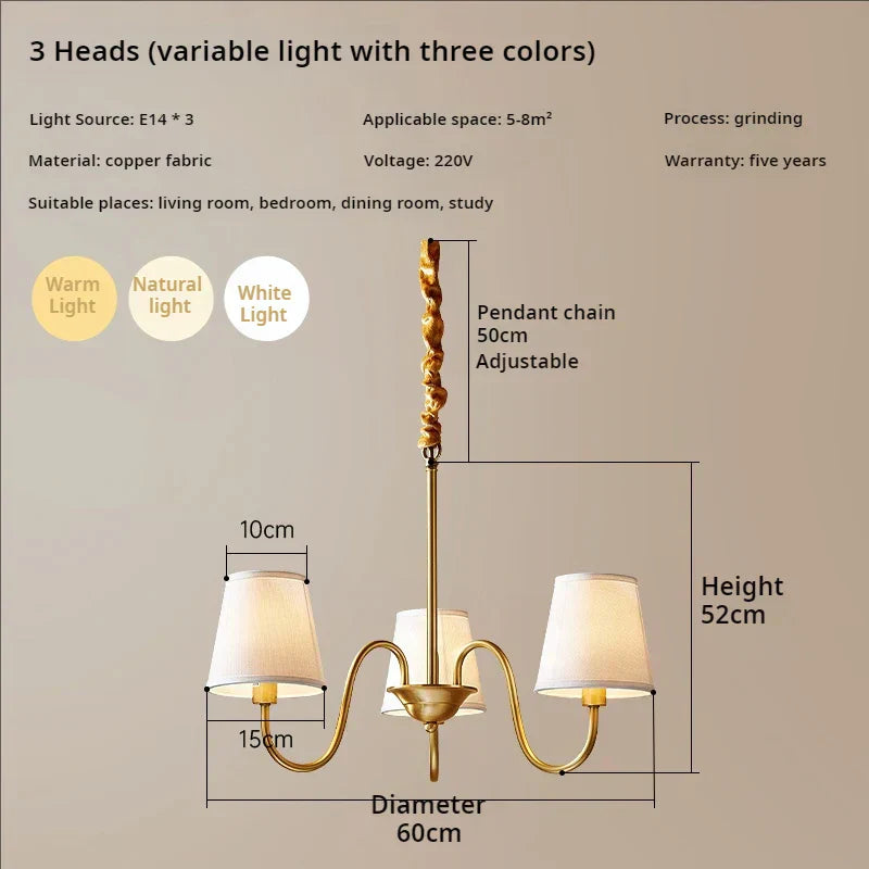 DecorBites™ Copper American Chandelier: Modern Luxury for Living Room, Bedroom, and Restaurant