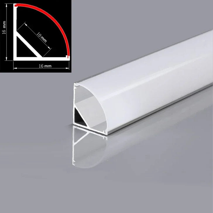 DecorBites™ Black V LED Aluminum Profile with Milky Cover for Strip Light in Corner Cabinets