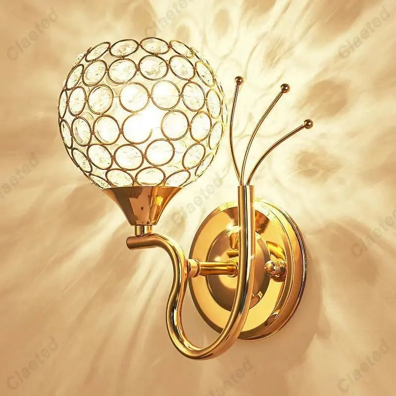 DecorBites™ Crystal Wall Lamp Sconce, Retro Industrial Style Fixture for Home Living Room Bedroom