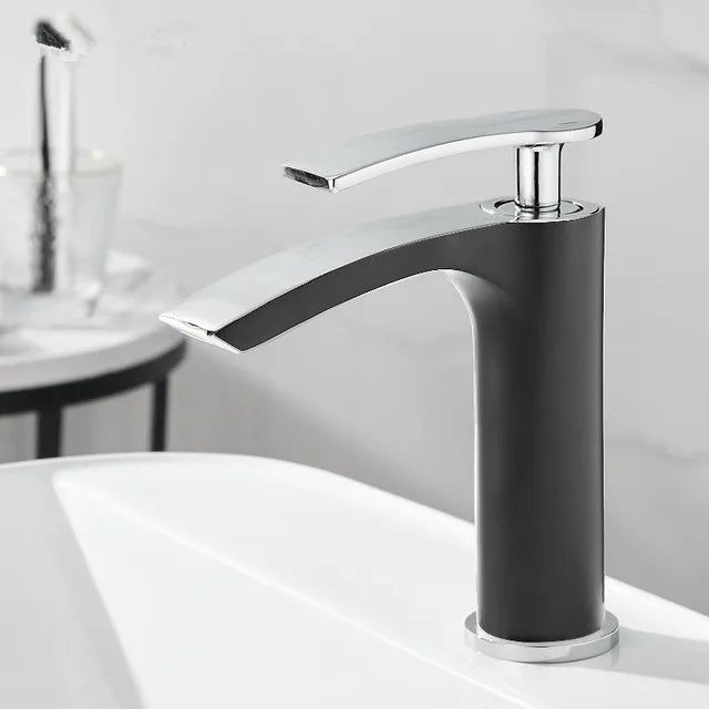 DecorBites™ Brass Bathroom Basin Faucet Cold Hot Water Mixer Sink Tap Deck Mounted