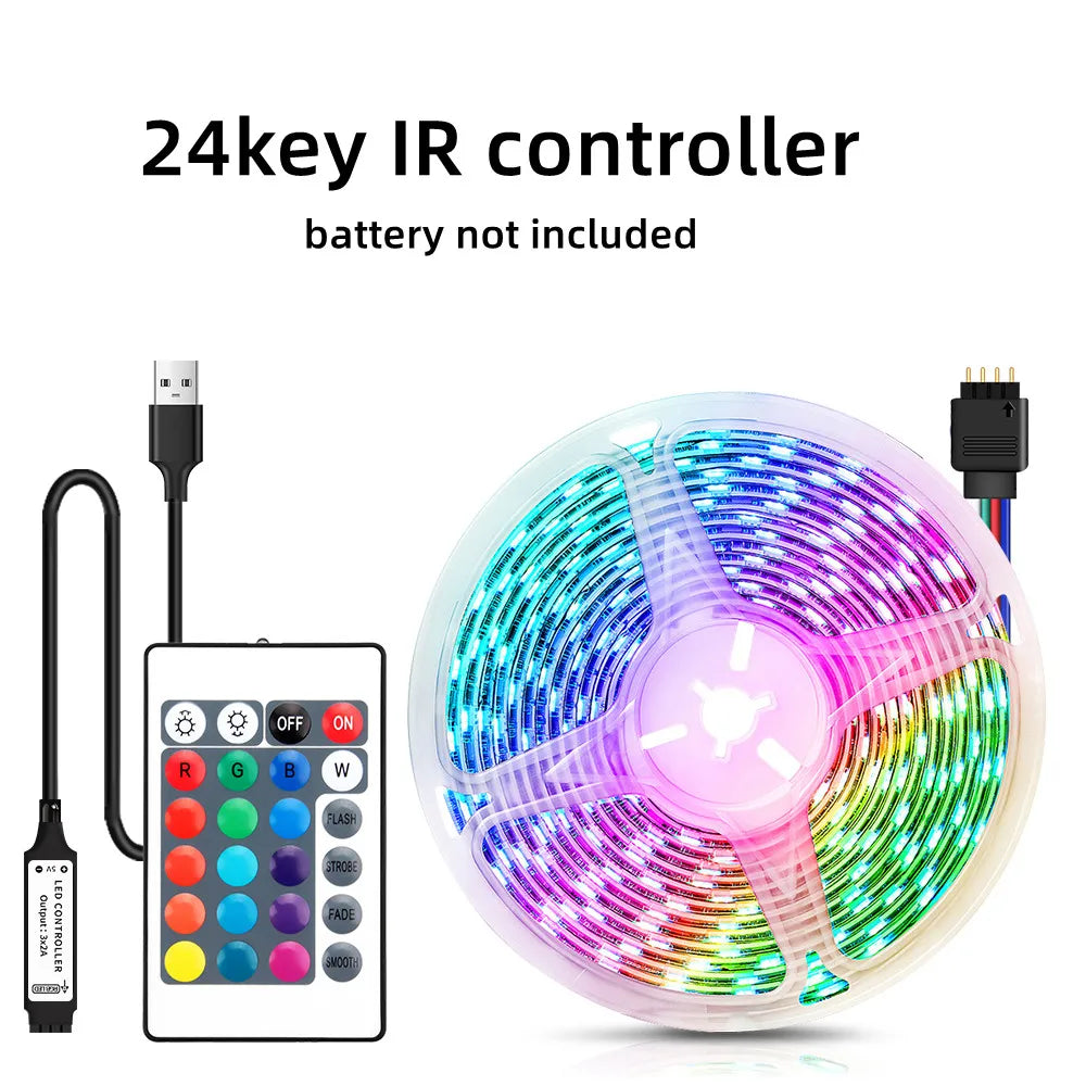 DecorBites™ Bluetooth RGB LED Strip Light + 24-Key Controller – 1M-5M Length