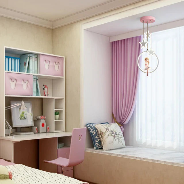 DecorBites™ Cartoon Princess Chandelier: Modern Kids Room Decor