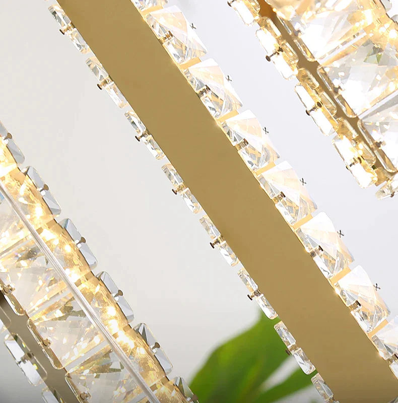 DecorBites™ Large Chrome Plated Crystal Chandelier Pendant for Modern Spiral Staircase