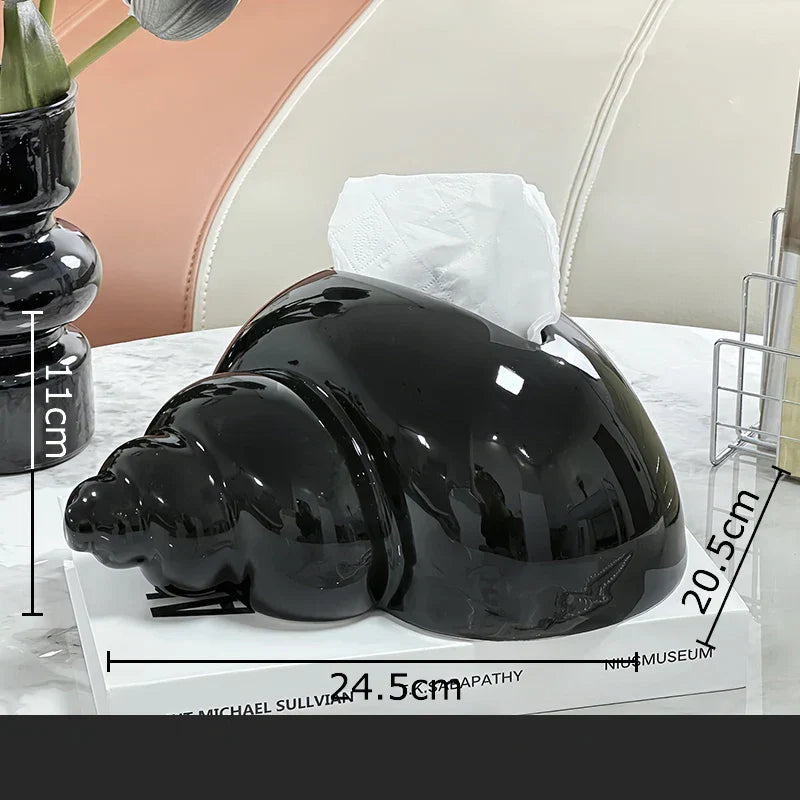 DecorBites™ Conch Ceramic Tissue Box: Charming Table Decoration & Paper Towel Case