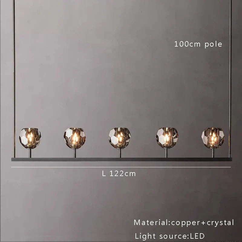 DecorBites™ Black Bronze Copper Crystal Chandelier Lights for Kitchen Island Dining Decor
