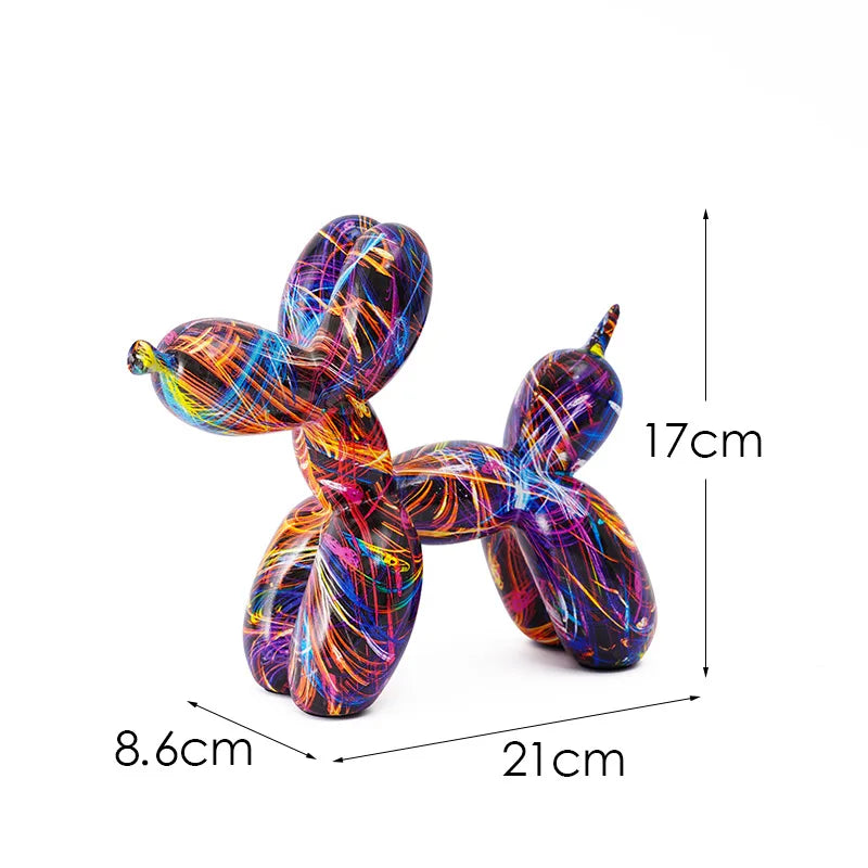 DecorBites™ Balloon Dog Sculpture Modern Decor Black White Pink Room Figurines