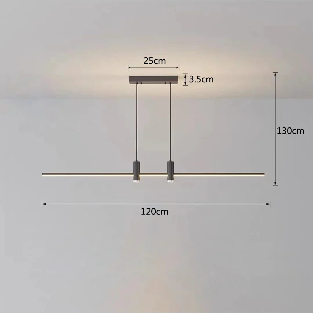 DecorBites™ Black/Gold LED Dining Room Island Chandelier: Modern Minimalist Kitchen Hanging Lamp