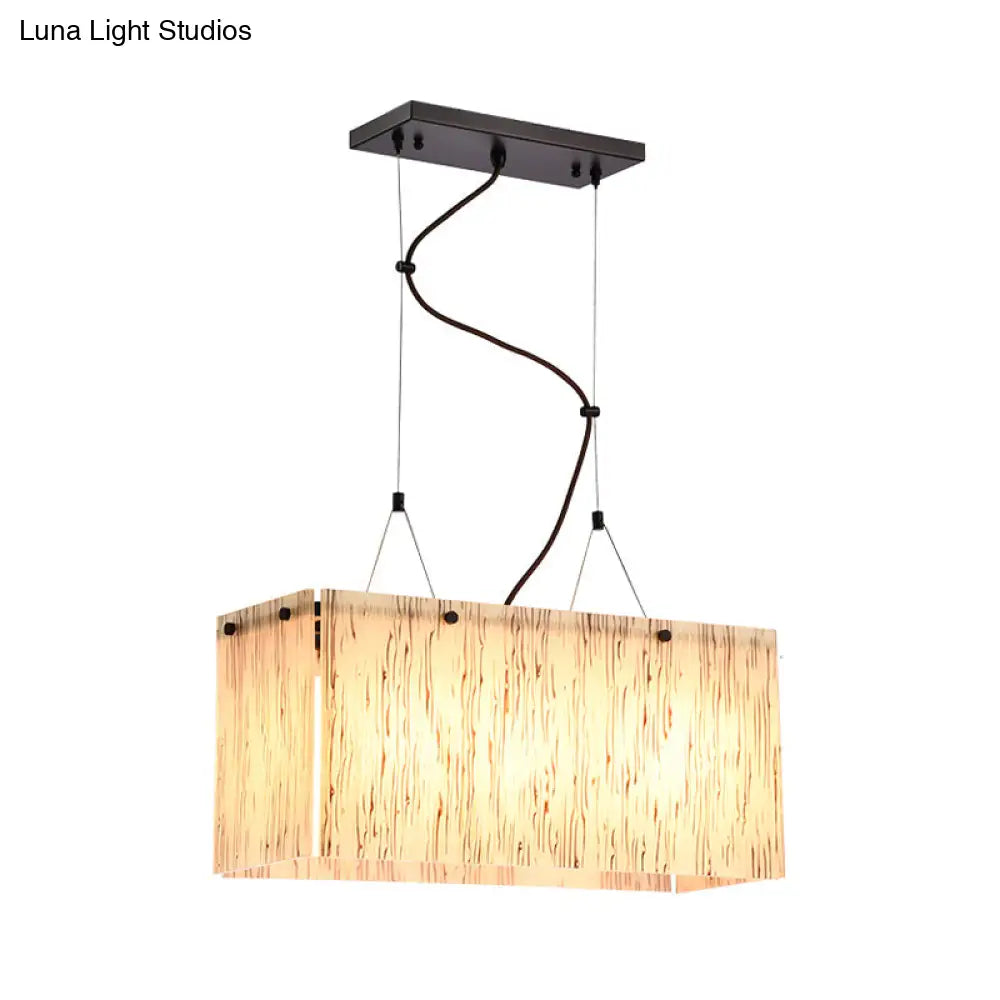 DecorBites™ Beige Glass Island Pendant Light with Modernist Style, 4 Heads - Dining Room Lighting