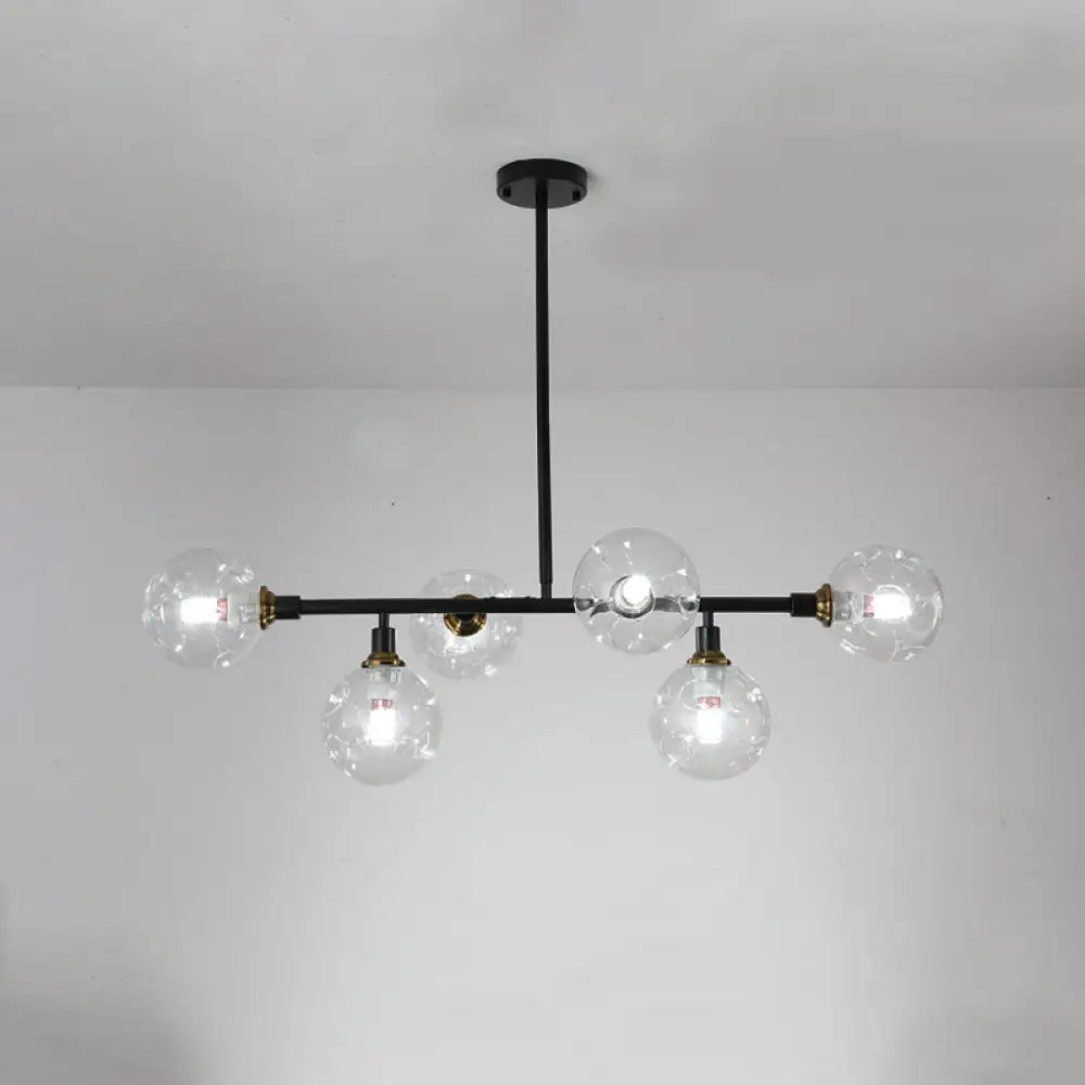 DecorBites™ Black Dimpled Glass Ball Pendant Light for Modern Dining Room Island