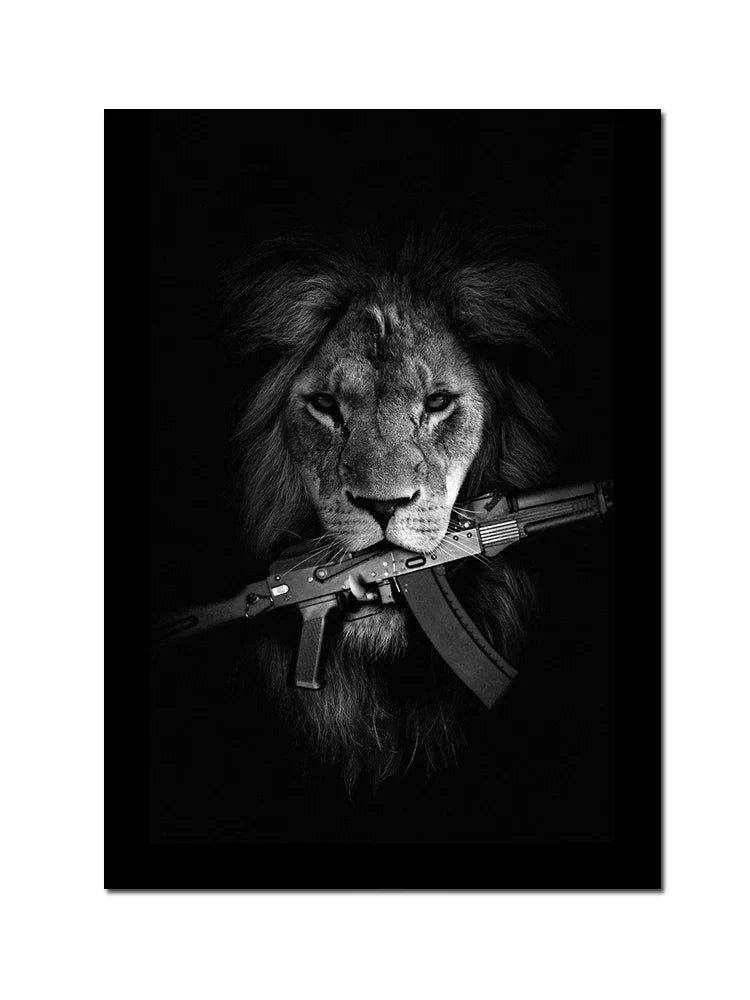 DecorBites™ Black Doberman Dog Canvas Poster Art