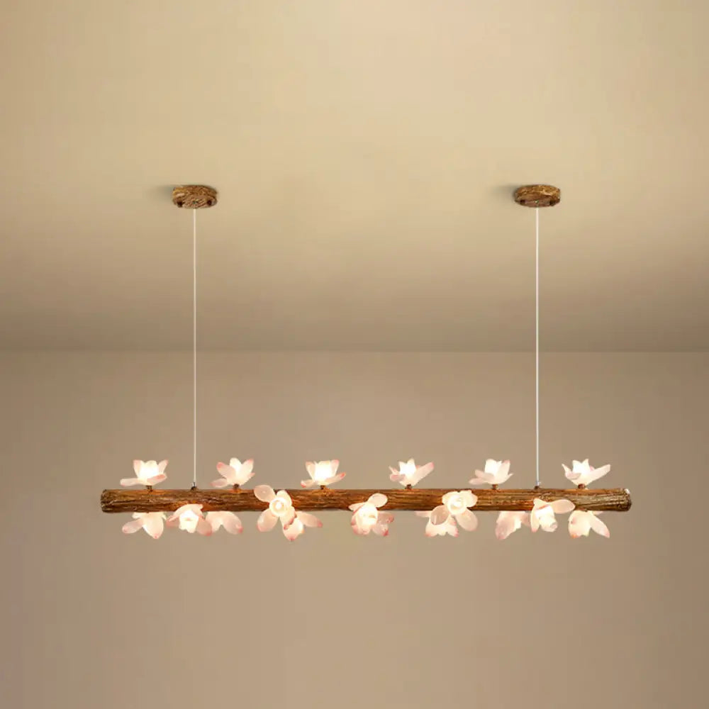 DecorBites™ Brown Modern Linear Island Pendant Metal Lamp