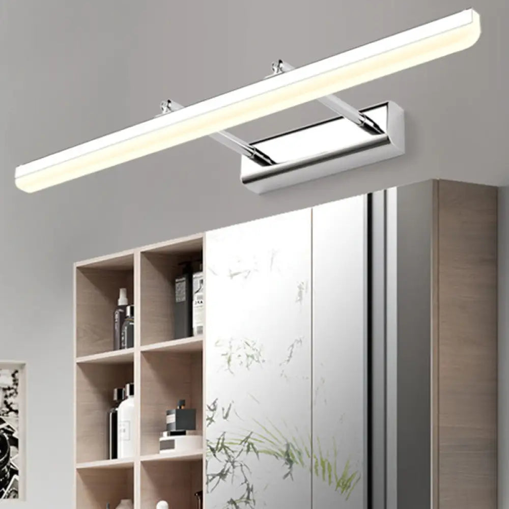 DecorBites™ Contemporary Acrylic Wall Sconce with LED Vanity Lighting, Chrome Finish in Warm/White Light - 16"/19.5" Dia