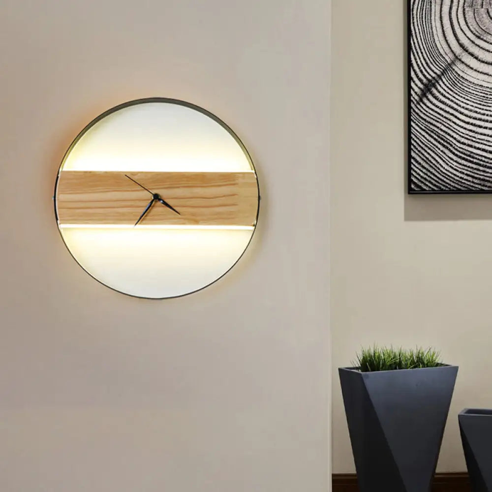 DecorBites™ Contemporary Beige Wall Sconce with Acrylic LED - Flush Mount, Rectangular/Round Parlor Design.