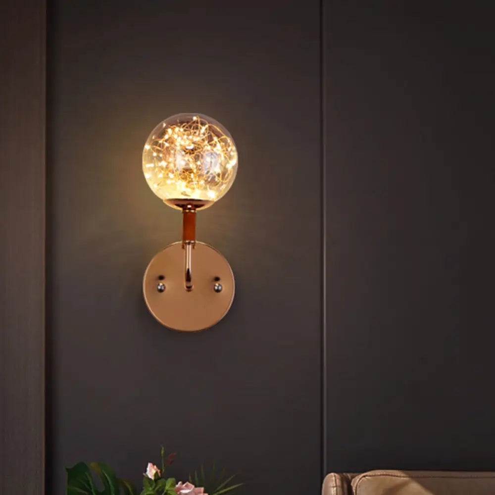 DecorBites™ Contemporary LED Glass Wall Mount Light with Bedroom Starry Theme