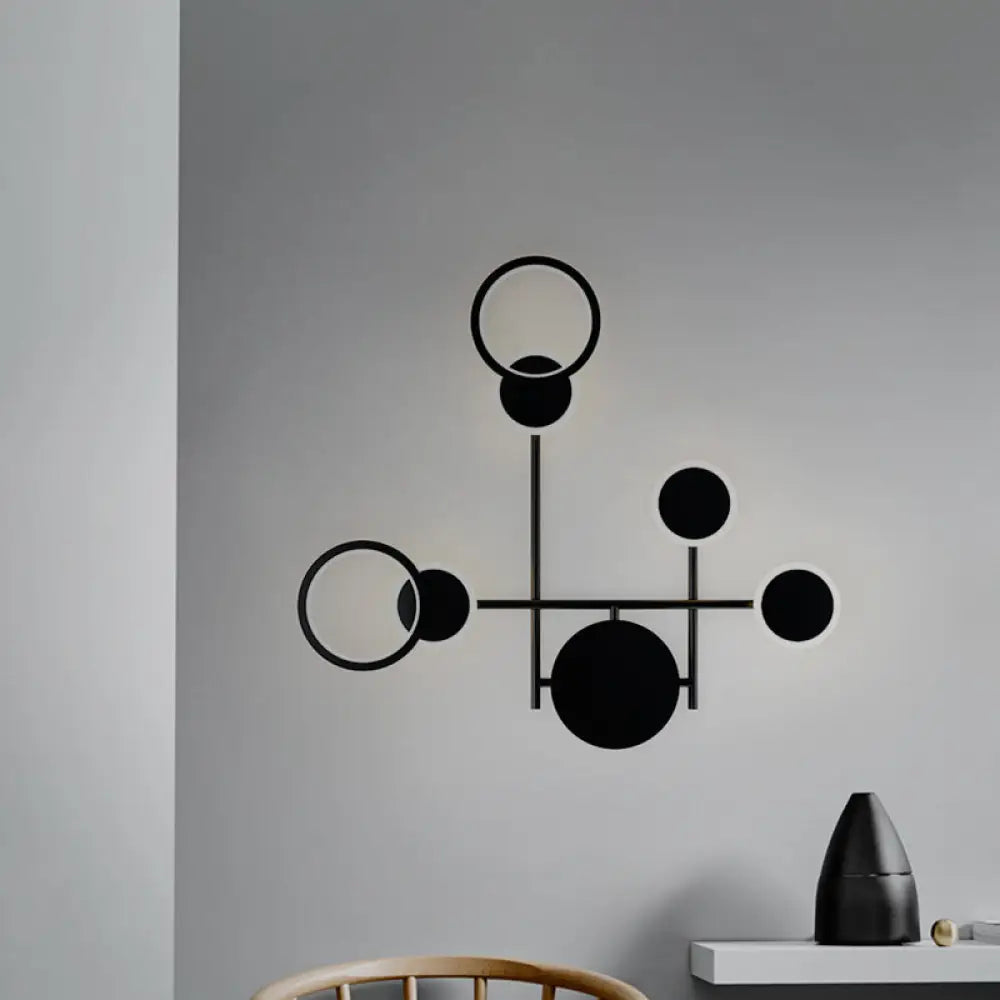 DecorBites™ Contemporary LED Wall Sconce in Metallic Round Design - Black, 2/3/4 Lights