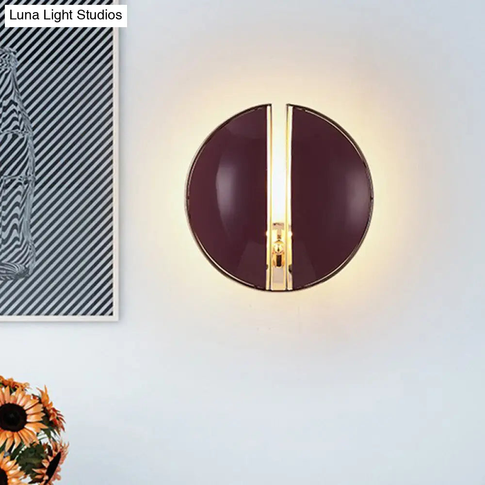 DecorBites™ Contemporary Purple Spaced Dome Wall Sconce - Metal 1-Light Mounted Lamp Fixture