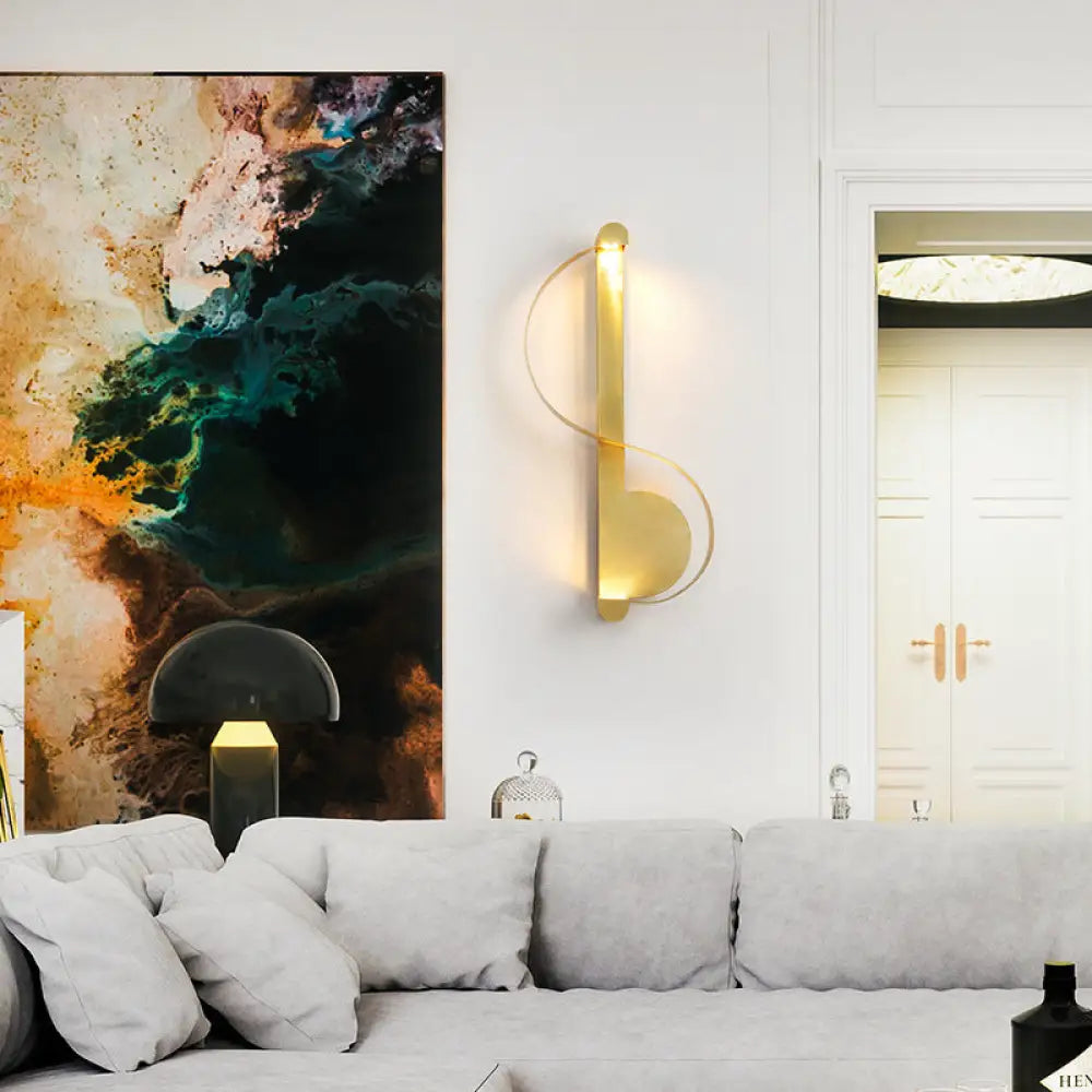 DecorBites™ Curved Golden LED Wall Sconce in Warm/White Light - Stylish Aluminum Fixture