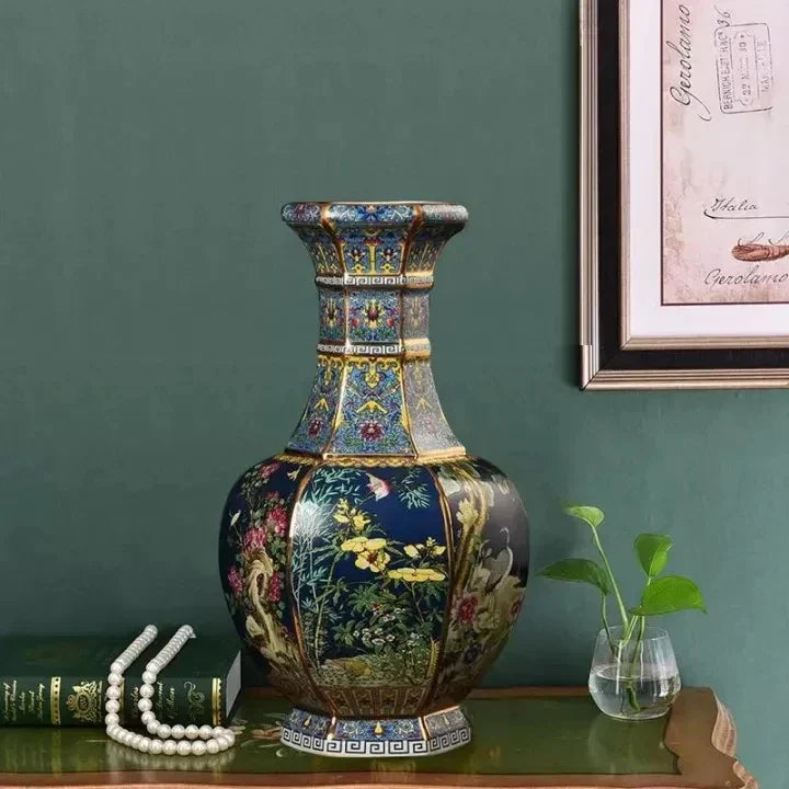 DecorBites™ 24cm Antique Ceramic Vase for Home Decor