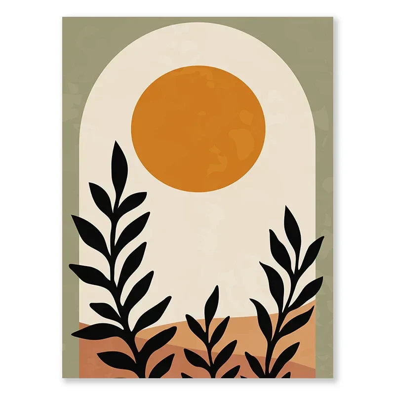 DecorBites™ Abstract Nordic Leaf Canvas Wall Art