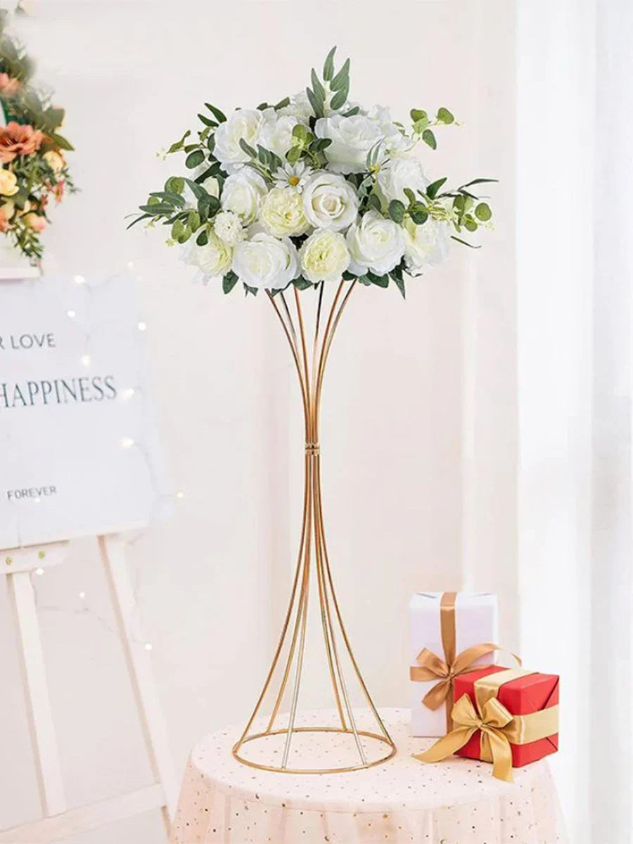 DecorBites™ Gold Iron Flower Vases - Wedding Decor