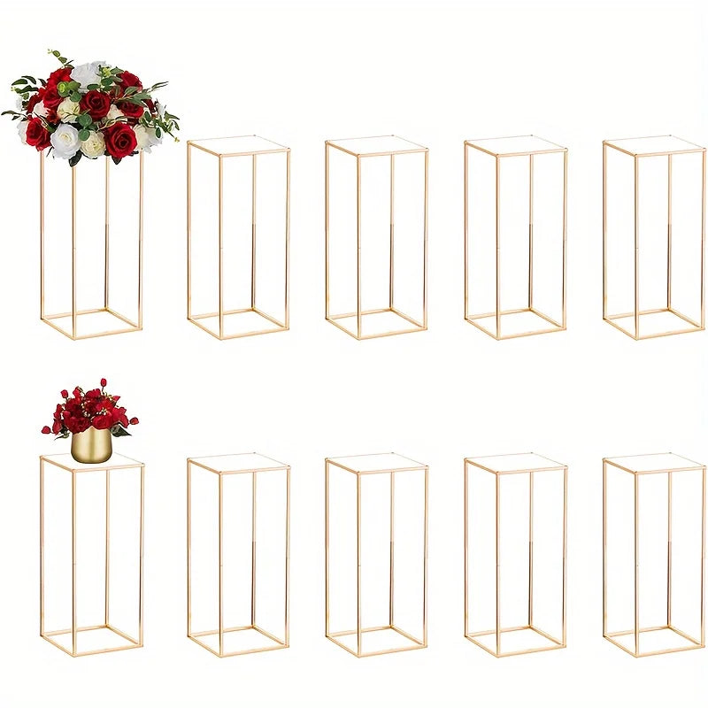 DecorBites™ Gold Metal Vase Set for Home Events