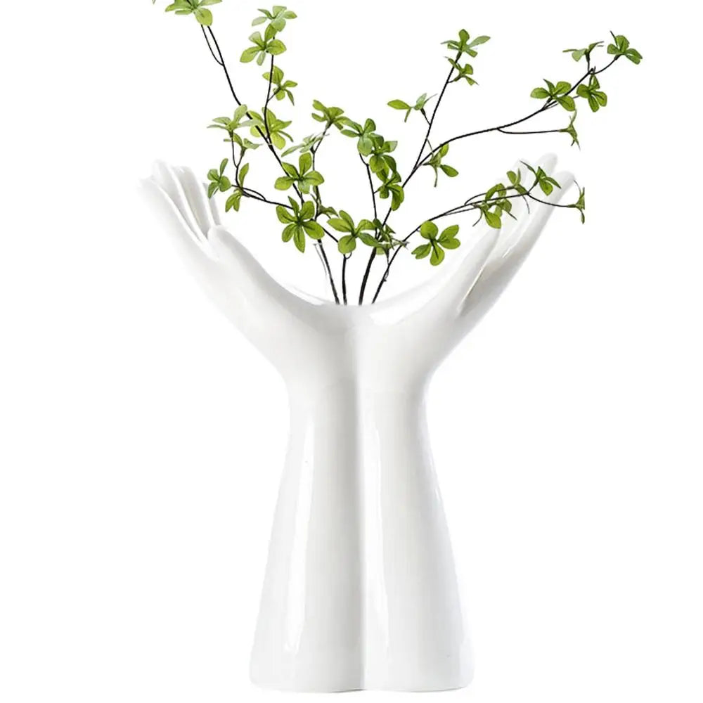 DecorBites™ Hand Shaped Porcelain Flower Vase Home Decor