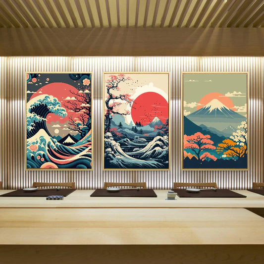 DecorBites™ Japanese Vintage Art Canvas Set