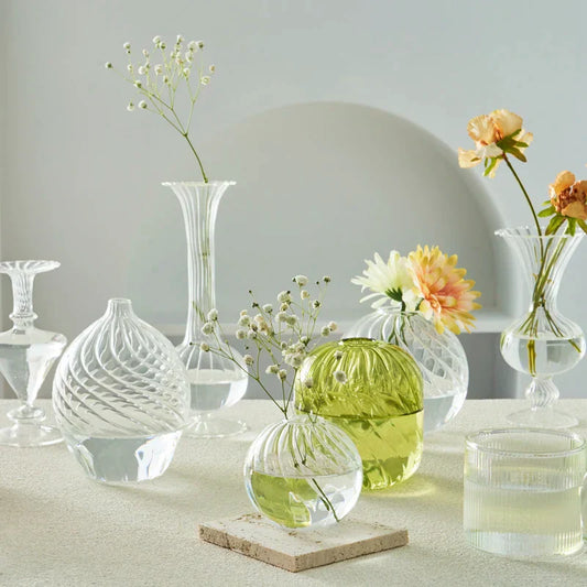 DecorBites™ Modern Nordic Glass Vases Set for Home and Wedding