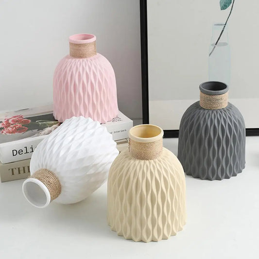 DecorBites™ Plastic Flower Arrangement Vase - Home Décor