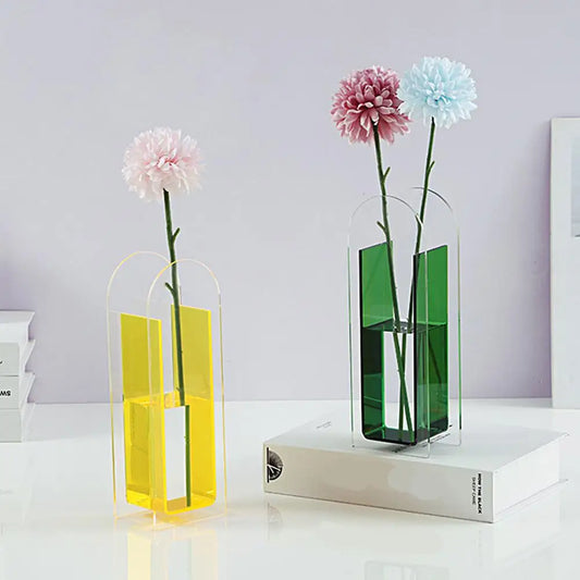DecorBites™ Rainbow Color Acrylic Vase Nordic Style