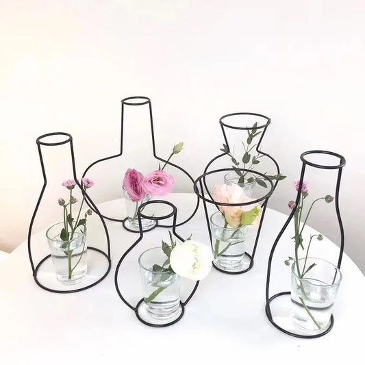 DecorBites™ Retro Iron Flower Vase for Home and Garden