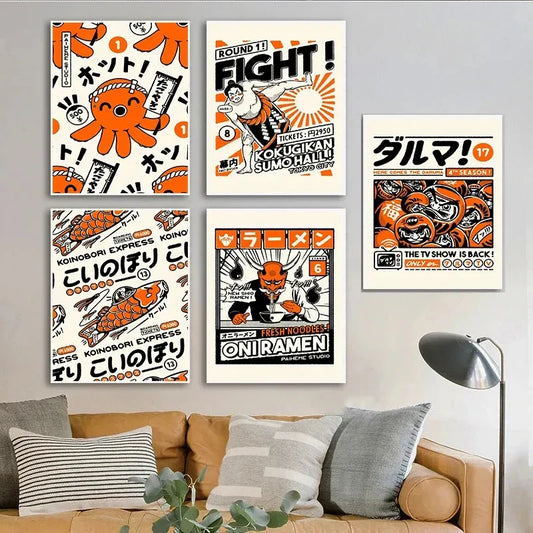 DecorBites™ "Takoyaki Ramen Canvas Wall Art Decor"