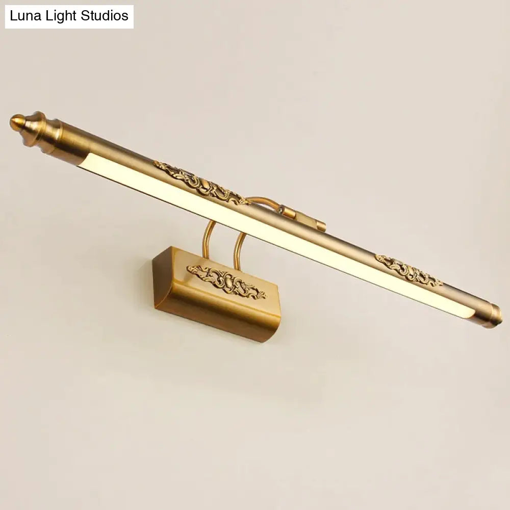DecorBites™ Esma - European Style Bronze Carved Led Mirror Lamp