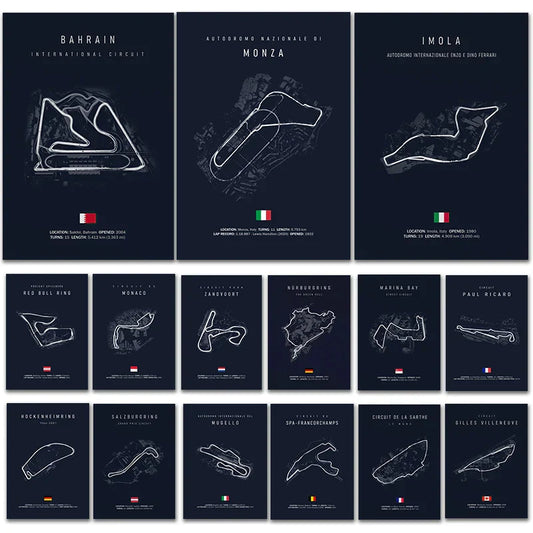 DecorBites™ F1 Race Track Canvas Art Print