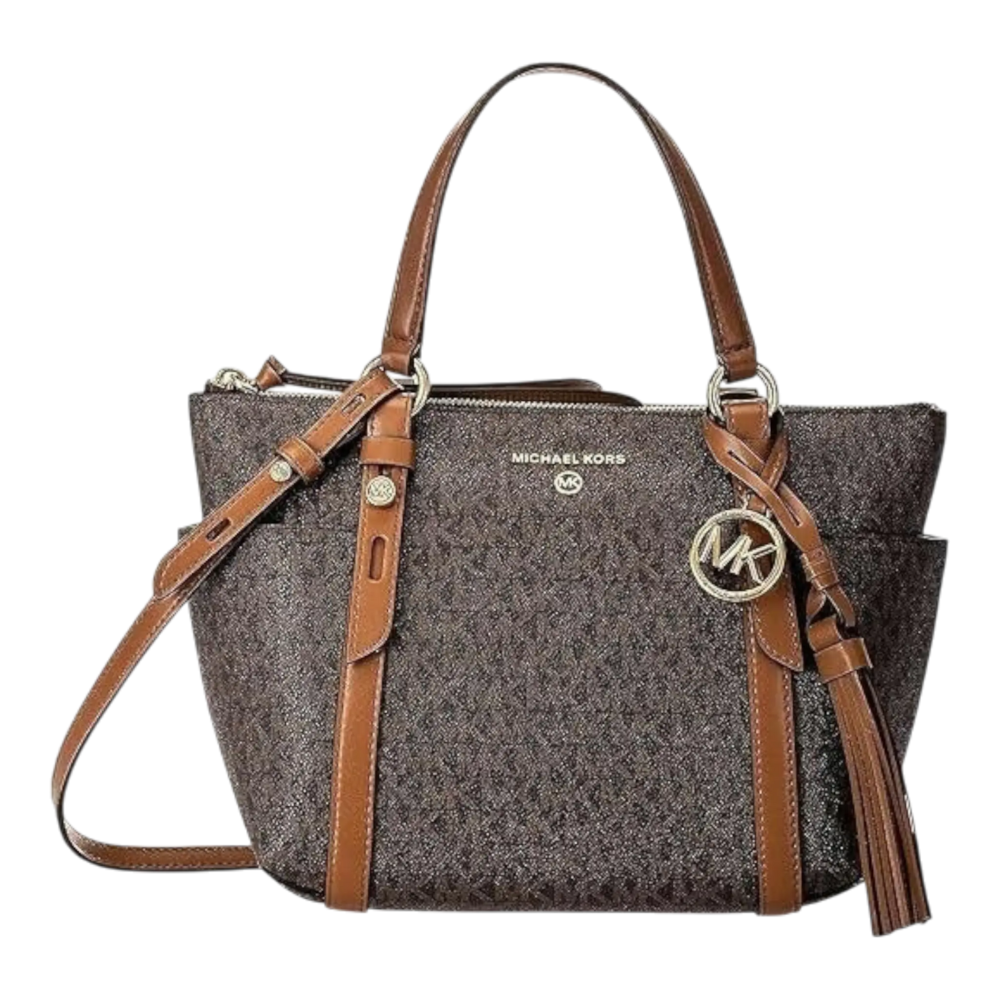 Michael Kors Sullivan Women Small Tote Bag Brown Logo Print