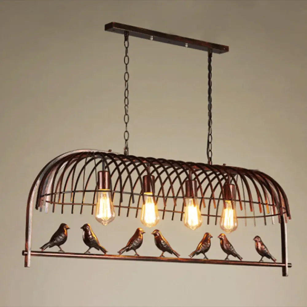 DecorBites™ Farmhouse Metal Hanging Birdcage Pendant Light for Dining Room Ceiling and Island