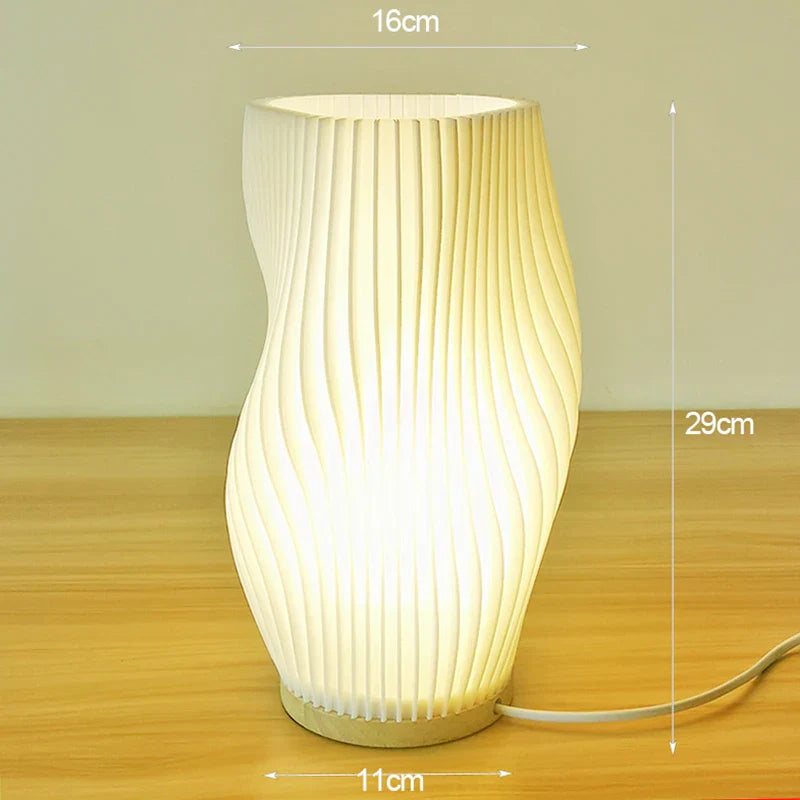DecorBites™ French cream style 3D desk lamp ins internet red pleated bedroom bedside lamp study coffee shop card seat atmosphere lamp