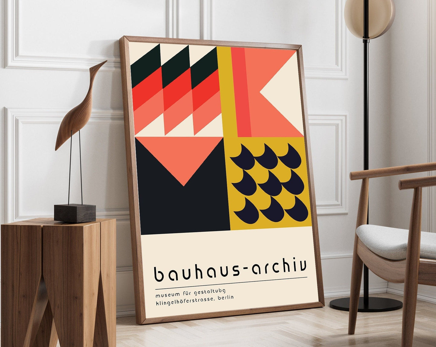 DecorBites™ Geometric Bauhaus Canvas Poster, Modern Retro Wall Art