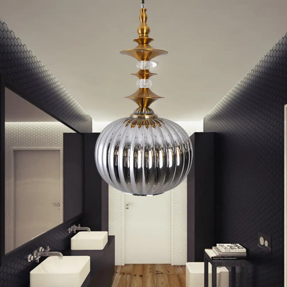 DecorBites™ Globe Glass Ceiling Lamp - Modern 1 Head Hanging Kit for Dining Room - Copper/Chrome/Gold Finish