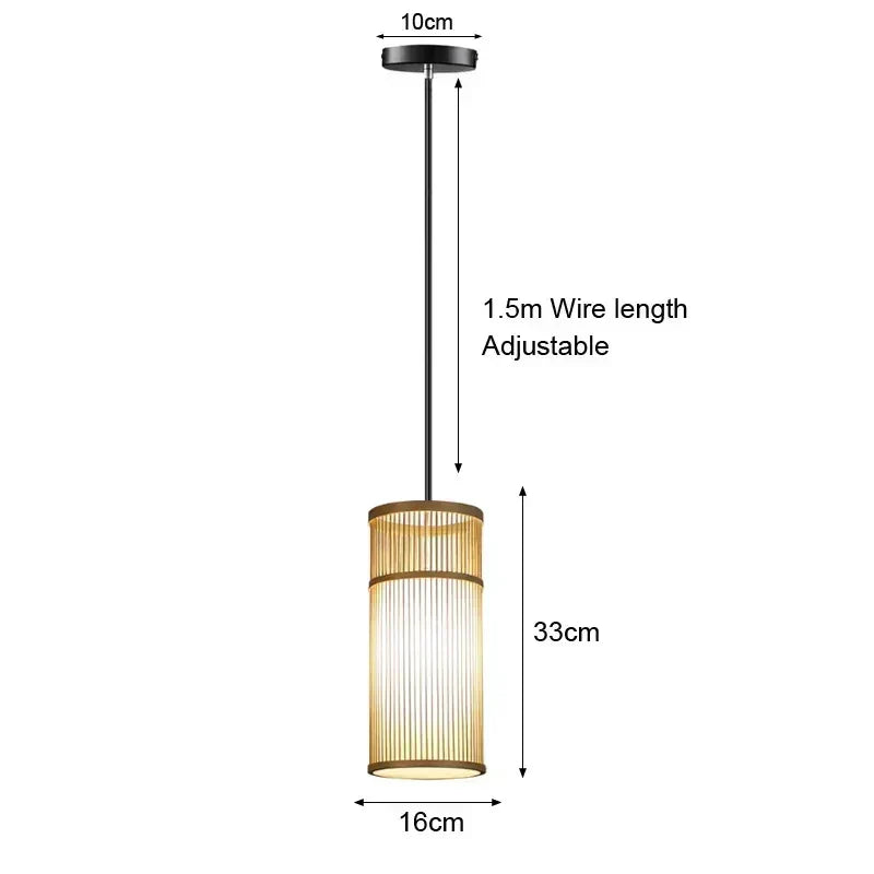 DecorBites™ Hand-Knit Bamboo Pendant Ceiling Light
