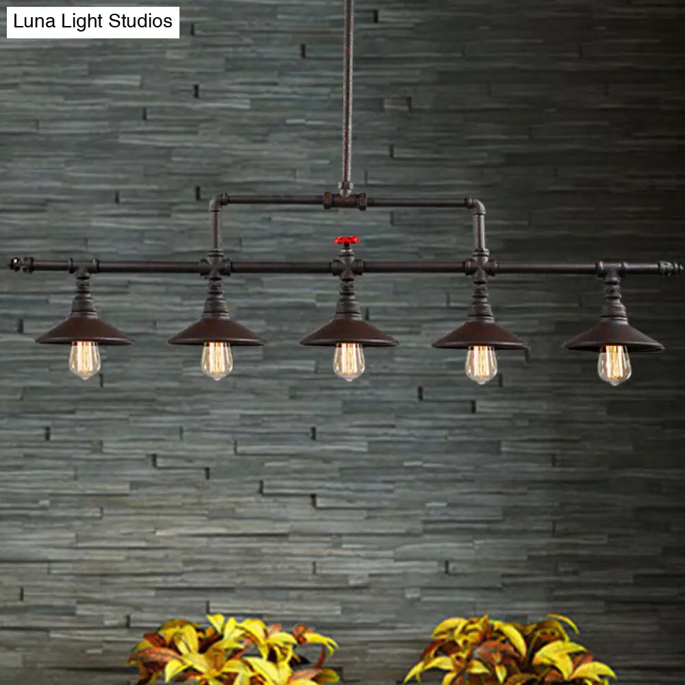 DecorBites™ Industrial Style Wrought Iron 3/5 Lights Island Light Fixture for Restaurant