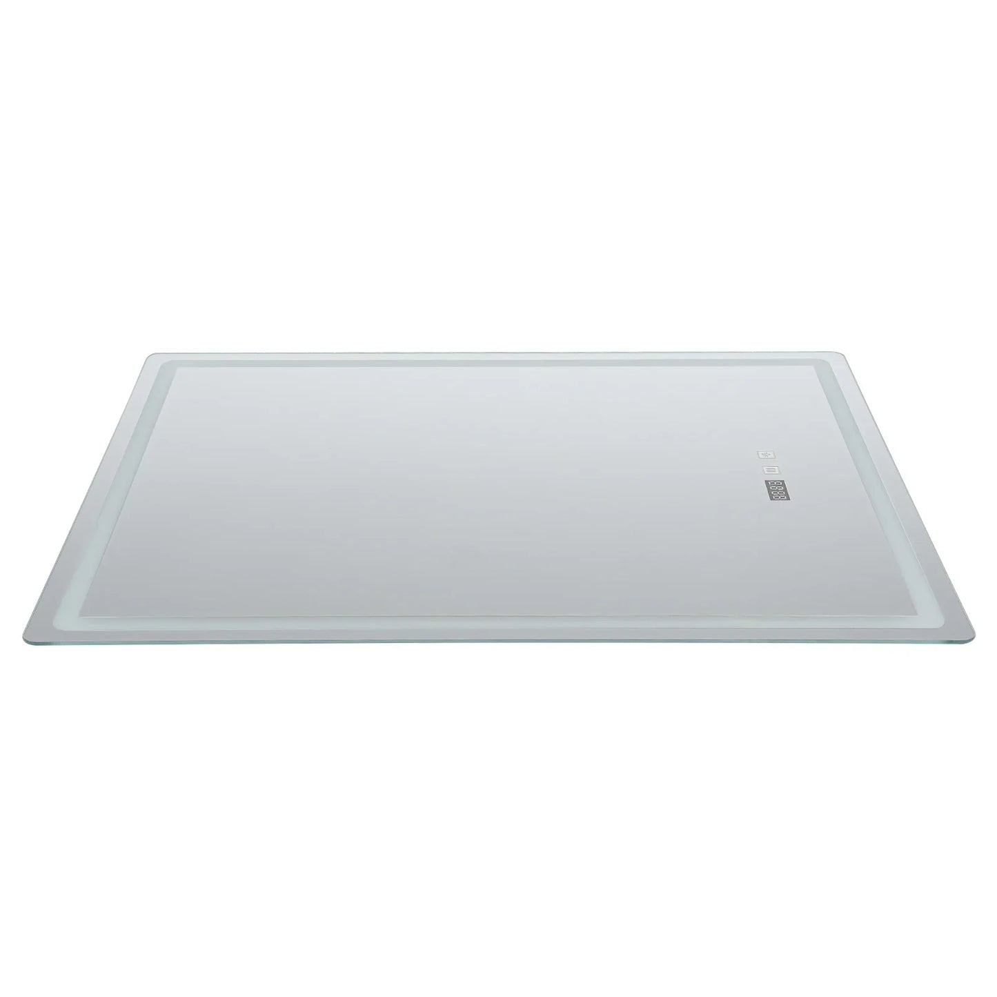 DecorBites™ LED Bathroom Mirror: Adjustable Brightness, Anti-Fog, Time Display