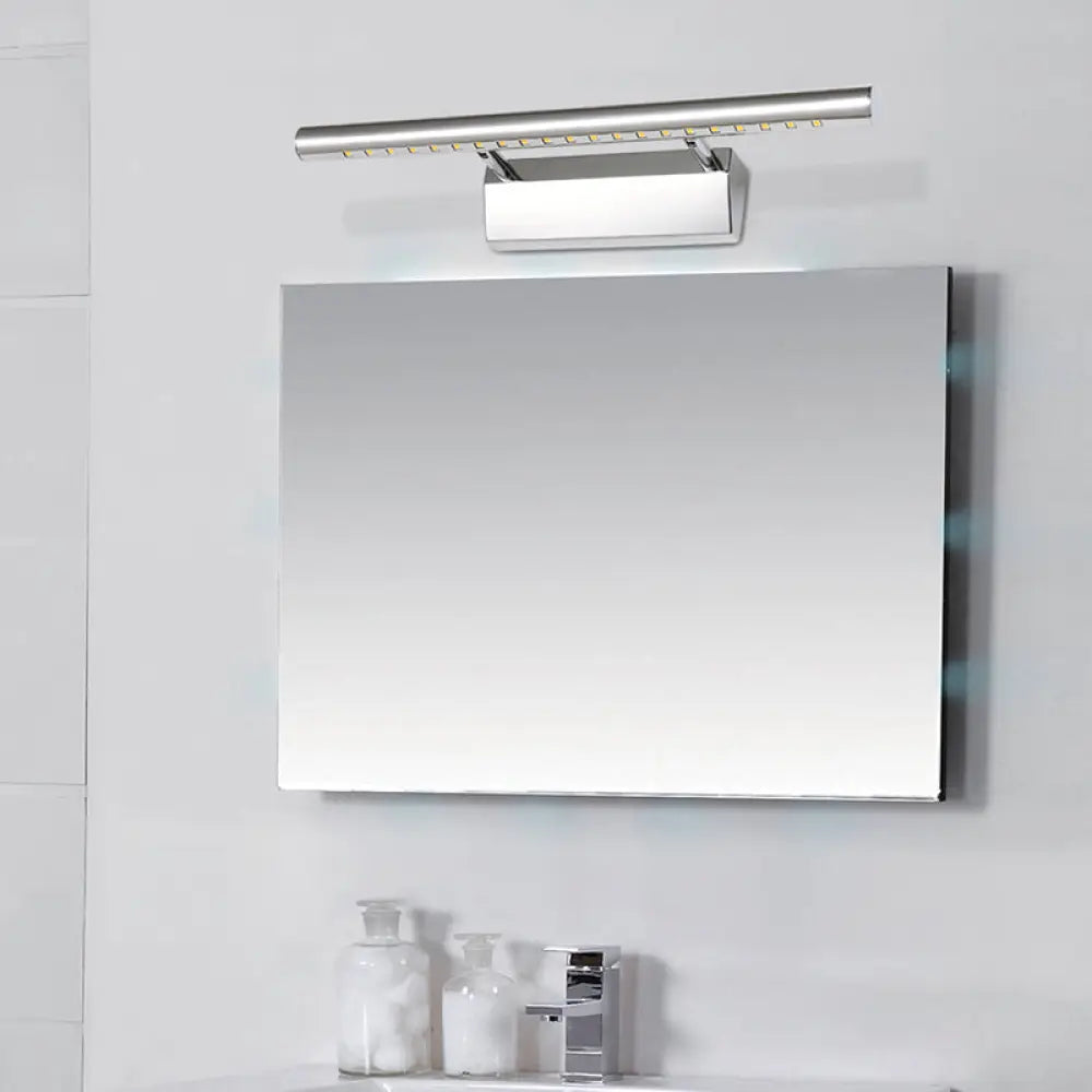DecorBites™ LED Bathroom Wall Lamp in Chrome - Cylinder Vanity Lighting with Warm/White Light, 10"/16" L